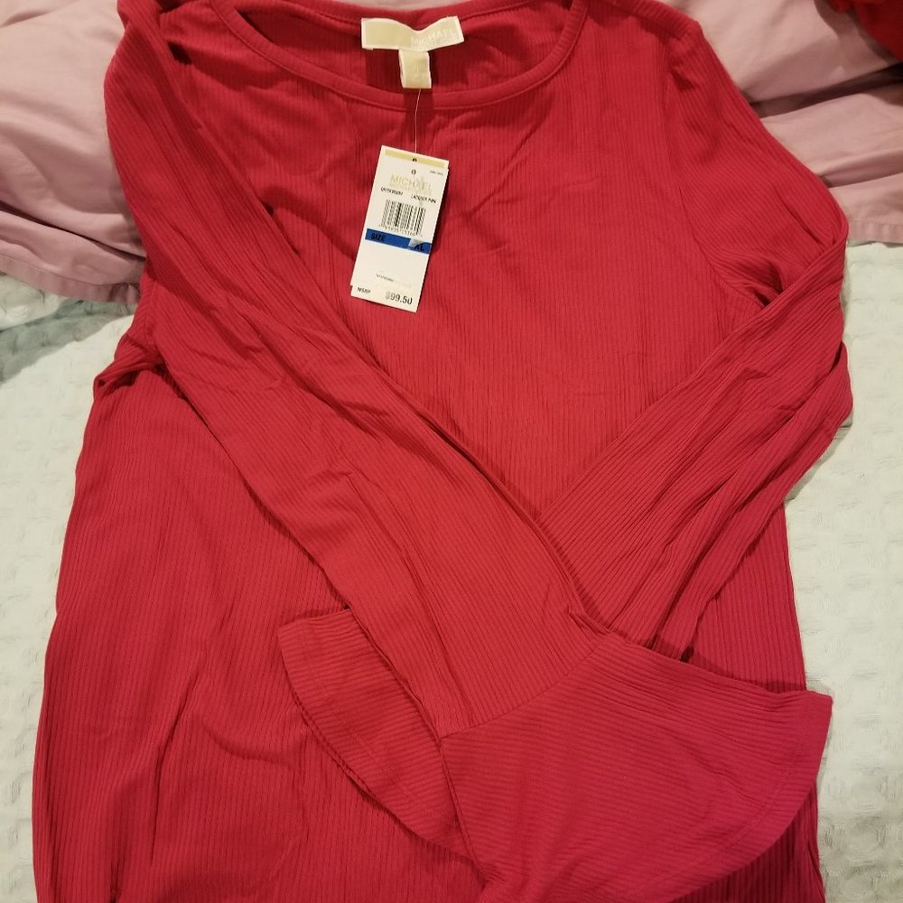 Michael Kors Bell Sleeve Top Pink XL